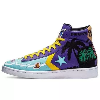 Кожаная куртка Converse Chinatown Market x Pro High Lakers Championship Кроссовки унисекс Фиолетовый Prism-Violet Poolside 171240C 37