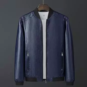 Кожаная куртка Hazel Ball для мальчиков, модная мужская кожаная куртка, синяя глянцевая кожаная куртка, мужская куртка, кожаная куртка для мужчин M оранжевый