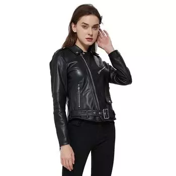 Китайский размер Maplesteed кожаная куртка женская 100% мягкая овчина женская натуральная кожа пальто осень весна азиатский размер 4XL M черный кожаный жакет