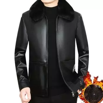 Кожаная куртка мужская среднего и пожилого возраста, мужская одежда для отцов, мужская кожаная куртка, осенние новые модели 50