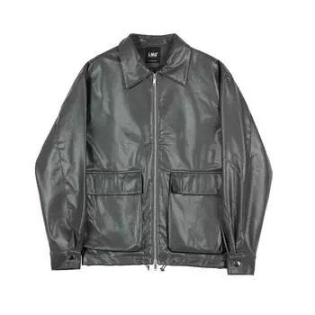 Кожаная куртка мужская весна и осень новая повседневная куртка с лацканами мотоциклетная куртка корейский стиль модная красивая универсальная куртка XL чёрный
