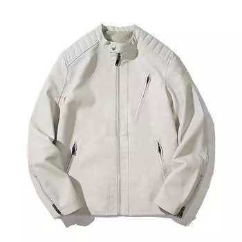 Кожаная куртка мужская весна-осень американский бейсбольный воротник свободная повседневная куртка из искусственной кожи мотоциклетная 2XL