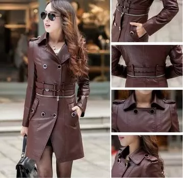 Кожаная куртка, тонкое пальто, ветровка из искусственной кожи, женская куртка для двух видов одежды