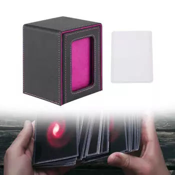 Кожаная магнитная застежка для хранения колоды карт, витрина для альбома «Бейсбол» black purple