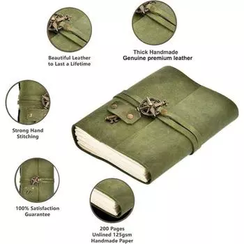 Кожаная молочная бумага ручной работы, антикварная бумага с неровным краем, кожаный журнал формата А5, книга теней, альбом для рисования, журнал для ключей, подарки 7 x 5 in