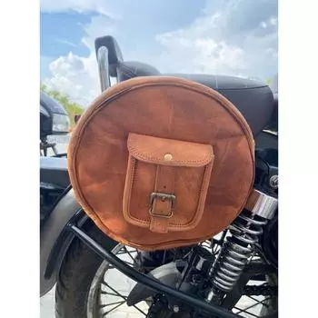 Кожаная мотоциклетная комбинированная сумка Коричневая седельная сумка Сумки Корзины для инструментов Боковой багаж коричневый