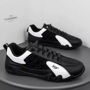 Кожаная мужская обувь, мужская парусиновая обувь, уличная осенняя дышащая мужская обувь для доски, мужская модная дышащая повседневная офисная обувь 39 синий