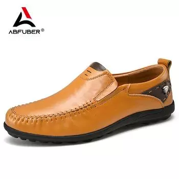 Кожаная мужская обувь с ручной строчкой, повседневные удобные лоферы без шнуровки, мужская летняя обувь, обувь из мягкой кожи, популярные Zapatillas Hombre 38 чёрный