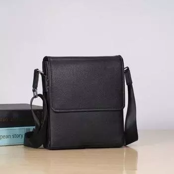 Кожаная мужская одноплечевая сумка, сумка через плечо, высококлассная одноплечевая сумка через плечо чёрный