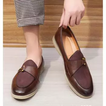 Кожаная мужская повседневная обувь, роскошные брендовые мужские лоферы, уличные замшевые мокасины, дышащие лоферы, обувь для вождения для мужчин 39 коричневый