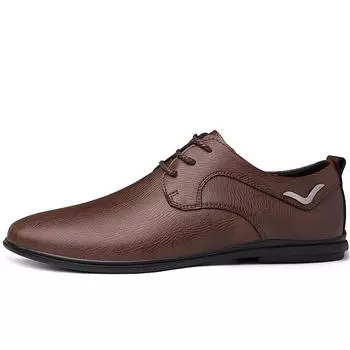 Кожаная мужская повседневная обувь высокого качества, мужская обувь на плоской подошве, модная мужская обувь-лодочка, мужская обувь для вождения, мужская повседневная обувь 38 чёрный