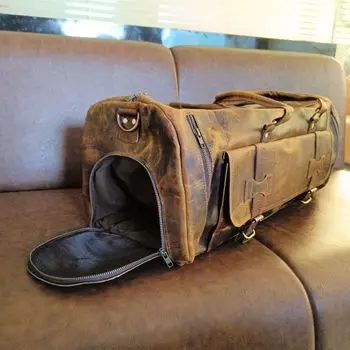 Кожаная мужская спортивная сумка, кожаная сумка для багажа Weekender с отделением для обуви, кожаная дорожная сумка, подарки для него 24 x 12 x 12 in коричневый