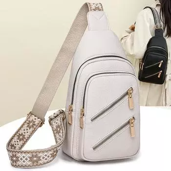 Кожаная нагрудная сумка Женская сумка через плечо через плечо