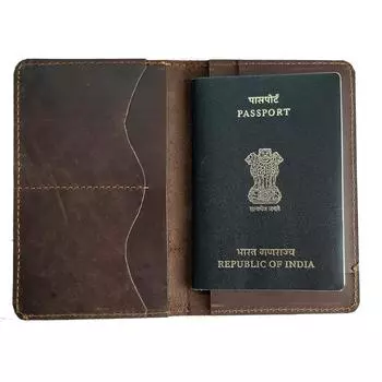 Кожаная обложка для паспорта, кошелек для денег, папка для документов, дорожный портфель для мужчин и женщин. Коричневый подарок для мужчин и женщин.