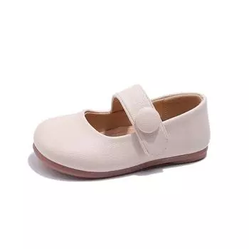 Кожаная обувь для девочек 2024 года, весна и осень, новая детская обувь, туфли принцессы для маленьких девочек, мягкие туфли-лодочки Gommino Baby Tide 22 белый