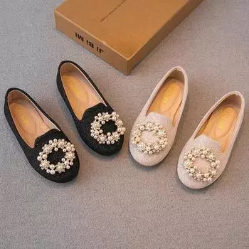 Кожаная обувь для девочек, новая детская обувь весны и осени, туфли принцессы для маленьких девочек, одиночные туфли на мягкой подошве, туфли-лодочки, туфли-лодочки, модные. 26 чёрный