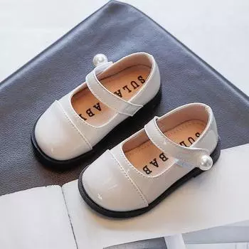 Кожаная обувь для девочек, туфли принцессы, туфли на мягкой подошве, универсальные туфли на плоской подошве 23