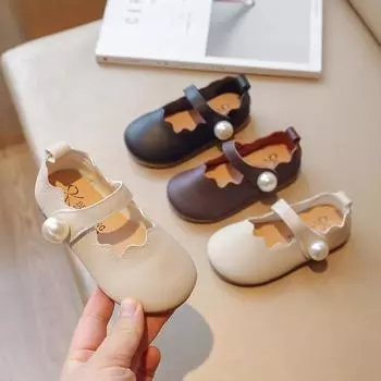Кожаная обувь для девочек, весенне-осенние новые модные детские туфли маленького и среднего размера, туфли принцессы для маленьких девочек на мягкой подошве 21 белый