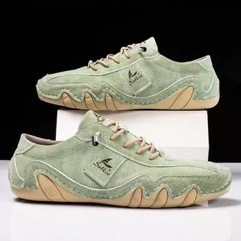 Кожаная обувь; модные мужские ботинки больших размеров с низким берцем, удобная нескользящая повседневная прочная обувь для мужского активного отдыха 38 красный