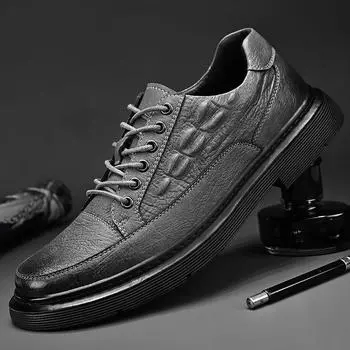 Кожаная обувь Мужская повседневная кожаная обувь 38