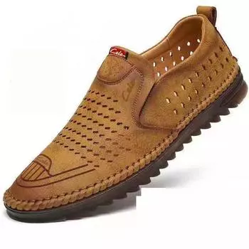 Кожаная обувь. Мужская повседневная обувь из мягкой кожи. Весенняя текстура. Износостойкая мужская обувь. 44 белый