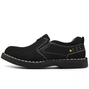 Кожаная обувь, мужская уличная дышащая мужская повседневная кожаная мужская обувь, обувь на плоской подошве, обувь в британском стиле 38 чёрный