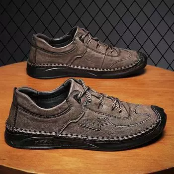 Кожаная обувь Мужская уличная повседневная спортивная обувь на плоской подошве 39