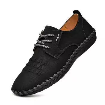 Кожаная обувь мужская весна британский тренд молодежная большой размер повседневная кожаная обувь универсальный британский стиль мягкая подошва ретро мужская обувь 38