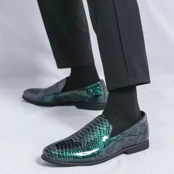 Кожаная обувь Повседневная деловая обувь для мужчин Платье Tenis De Hombre Мокасины Мокасин Tenis Caballero Дизайнерская 38 зелёный