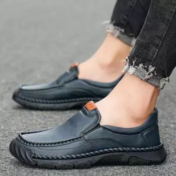 Кожаная обувь Повседневная деловая обувь для мужчин Платье Tenis De Hombre Мокасины Мокасин Tenis Caballero Дизайнерская 38 синий