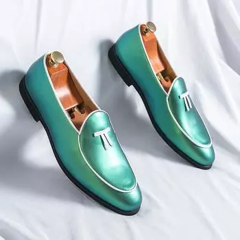 Кожаная обувь Повседневная деловая обувь для мужчин Платье Tenis De Hombre Мокасины Мокасин Tenis Caballero Дизайнерские кроссовки 38 зелёный