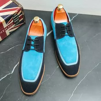Кожаная обувь Повседневная деловая обувь для мужчин Платье Tenis De Hombre Мокасины Мокасин Tenis Caballero Дизайнерская 38 синий