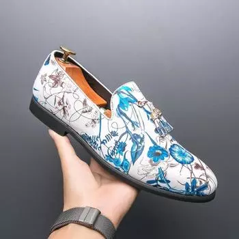 Кожаная обувь Повседневная деловая обувь для мужчин Платье Tenis De Hombre Мокасины Мокасин Tenis Caballero Дизайнерская 38 синий