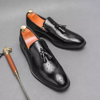 Кожаная обувь Повседневная деловая обувь для мужчин Платье Tenis De Hombre Мокасины Мокасин Tenis Caballero Дизайнерские кроссовки 38 чёрный