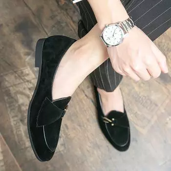 Кожаная обувь Повседневная деловая обувь для мужчин Платье Tenis De Hombre Мокасины Мокасин Tenis Caballero Дизайнерские кроссовки 38 чёрный