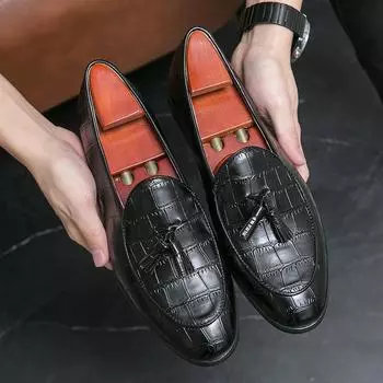 Кожаная обувь Повседневная деловая обувь для мужчин Платье Tenis De Hombre Мокасины Мокасин Tenis Caballero Дизайнерские кроссовки 38 чёрный