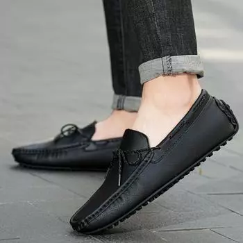 Кожаная обувь Повседневная деловая обувь для мужчин Платье Tenis De Hombre Мокасины Мокасин Tenis Caballero Дизайнерская 38 чёрный