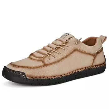 Кожаная обувь, повседневные кроссовки, мужская обувь для вождения, удобная обувь из спилка, мужские лоферы, мокасины, обувь для инструментов 38 зелёный