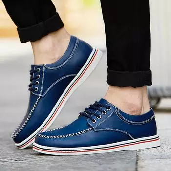 Кожаная обувь. Повседневные кроссовки. Мужская обувь. Удобная обувь для вождения. Обувь из спилка. 38 чёрный