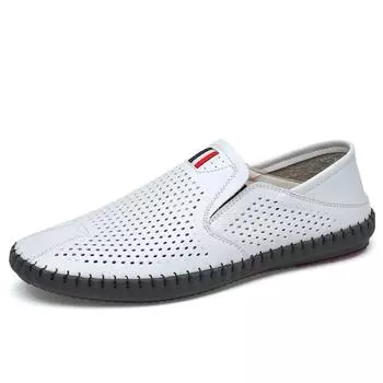 Кожаная обувь ручной работы. Мужская повседневная обувь. Удобные мужские лоферы. Мокасины. Мужская обувь на плоской подошве.