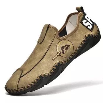 Кожаная обувь ручной работы, мужские лоферы, повседневная мужская обувь из спилка, удобная прогулочная обувь для вождения, мокасины, мужская обувь на плоской подошве