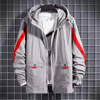 Кожаная одежда Мужская летняя молодежная корейская повседневная спортивная одежда для активного отдыха с капюшоном Мужская солнцезащитная одежда M