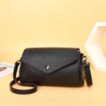 Кожаная однотонная простая текстура в иностранном стиле, сумка-мессенджер на плечо, квадратная, подходит для девочек, тренд ретро хаки