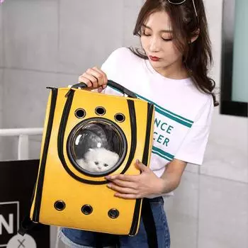 Кожаная переноска для кошек Рюкзак для кошек Прозрачная сумка для кошек Товары для животных Рюкзак для кошек Окно для переноски кошек Рюкзак-переноска