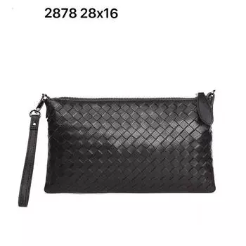 Кожаная плетеная сумка через плечо, модная, вместительная, универсальная сумка-клатч, сумка через плечо 27x5x16 темно-синий