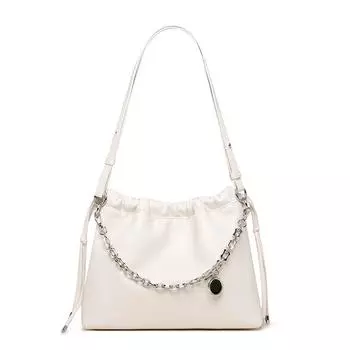 Кожаная плиссированная сумка Cloud Bag Premium Underarm Bag Commuter Fashion Shoulder Crossbody Bag белый