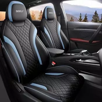 Кожаная подушка на сиденье автомобиля Binyue COOL, всесезонный износостойкий полный чехол standard edition красный/чёрный