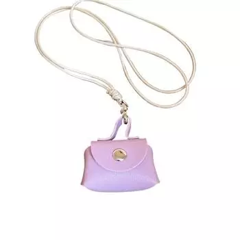 Кожаная подвеска Длинное кожаное ожерелье Защита от потери Цепочка для свитера Ожерелье-мини-кошелек для монет Отпуск фиолетовый