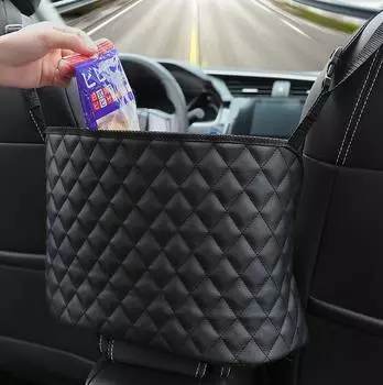 Кожаная подвесная сетка для хранения автомобильного сиденья