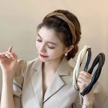 Кожаная повязка для волос для женщин, плетеная крестообразная, витая повязка на голову, обруч для волос, нескользящие повязки для волос, аксессуары для волос для девочек